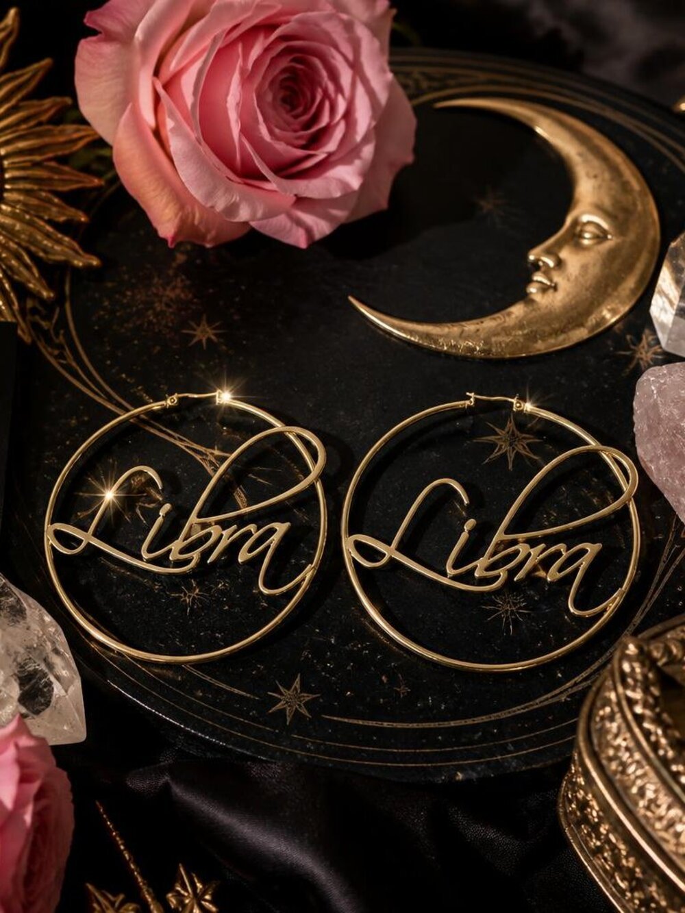 Large Hoop Earrings - Libra